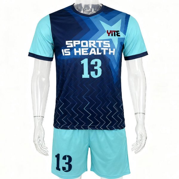 Custom Name Sublimation Breathable Soccer Uniform Set 100% Polyester Football Jersey for Adults Men Top France 1pcs Sportswear